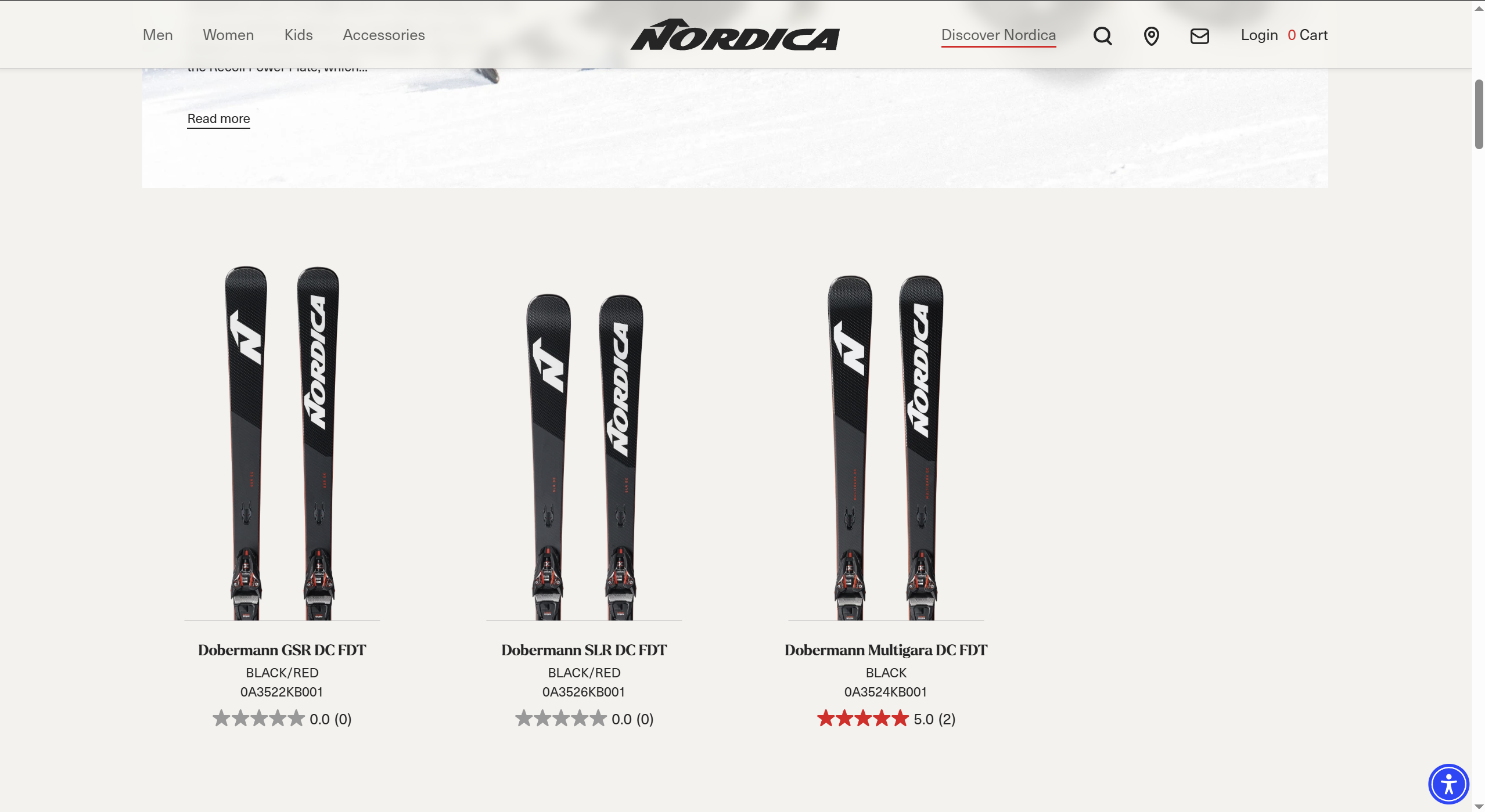 Nordica alpine ski page for men